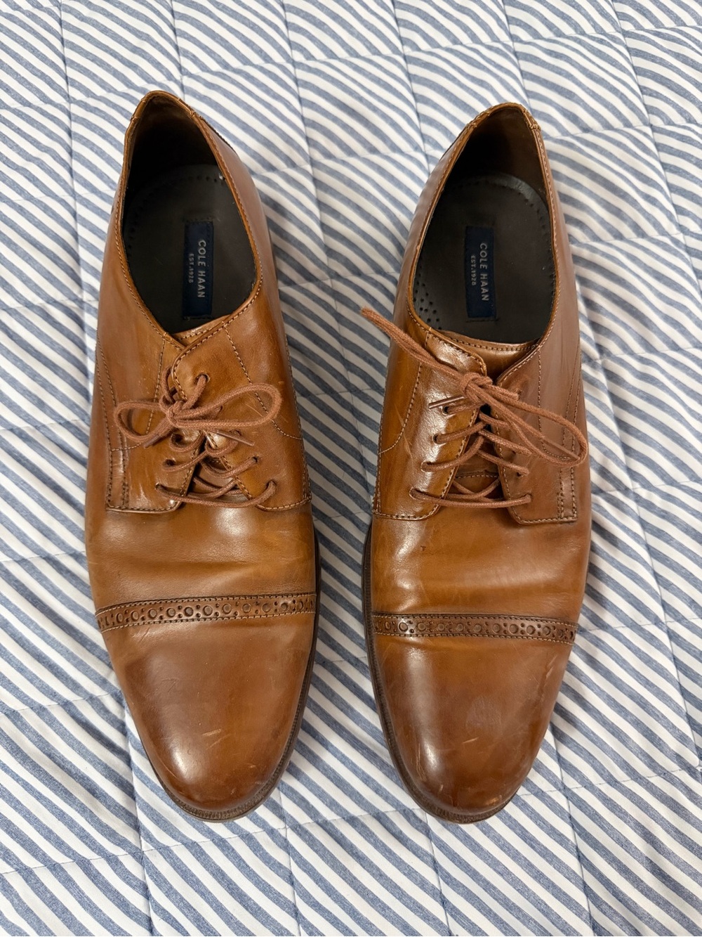 Cole Haan Men’s Brown Leather Cap Toe Oxford Dress Shoes Size 11M C23521